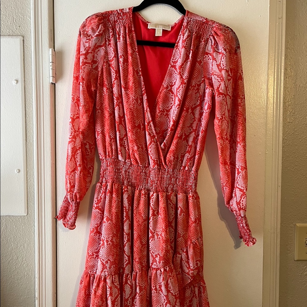 Michael Kors coral snake print dress